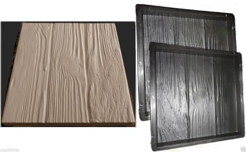Beton-ABC / 2 Schalungsformen Gießformen [Holzoptik 30 x 30 cm] -Terrassenplatten Gehwegplatten Trittsteine selber gießen