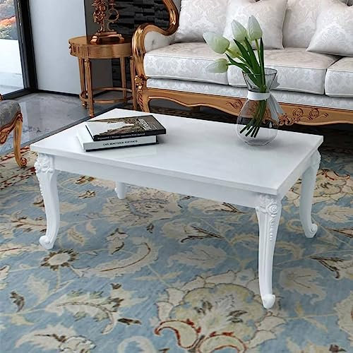 BUKSCYJS Couchtisch kleine Zimmer, Sofatisch, WohnzimmertischCouchtisch 100x60x42 cm Hochglanz-WeißFür Wohnzimmer, Schlafzimmer, Büro, Eingang, Korridor