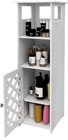 HUOLE Mueble para Cuarto de Baño, Armario Estrecho Organizador para Espacios Pequeños - 78 * 22 * 22 cm - Blanco