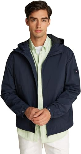 Tommy Hilfiger Uomo Giacca a Vento Branded Hooded Sportiva, Blu (Desert Sky), M