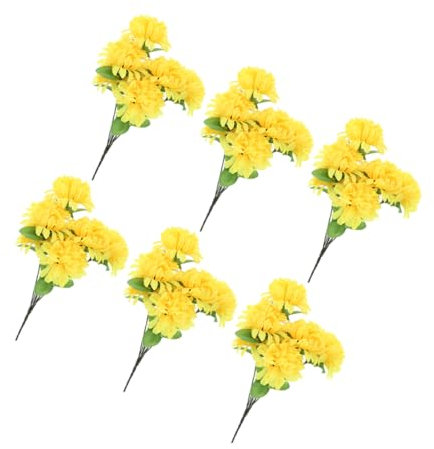 BCOATH Crisantemi Artificiali Per Cimitero Bouquet Di Crisantemi Simulati Da Tomba Decorazioni Esterne Realistiche Bouquet Autunnale Di Crisantemi Simulati