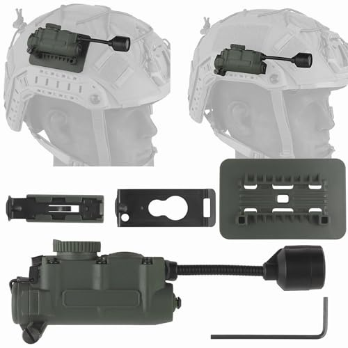 KBFLWBF Lampe LED pour Casque D'Airsoft avec 3 Modes Et Accessoires De Montage, Lampe Torche Tactique Modulaire, Lampe De Casque Tactique Rapide, pour Sports De Plein Air, Chasse, Paintball C