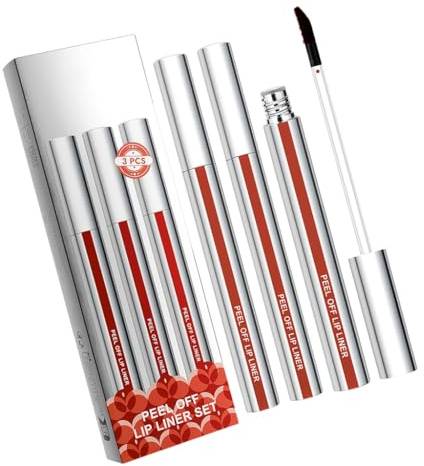 3pcs Peeling Off Lip Liner Set for Women’s Precise Lip Contouring Matte Finish Smudgeproof and Waterproof Lip Makeup
