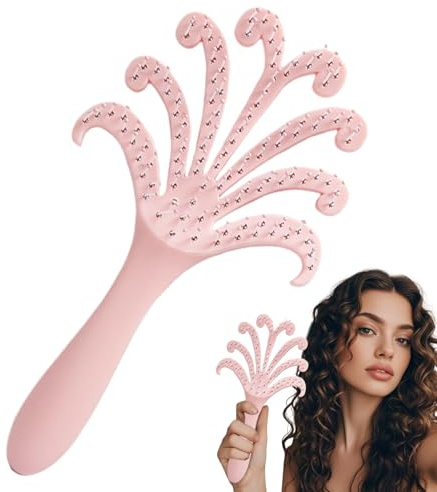 Massage Comb, Curly Hair Brush, The Boar Mane Styling Brush, Root Volume Boost, Convenient and Portable, 10.8x19.5cm for Travel, Women