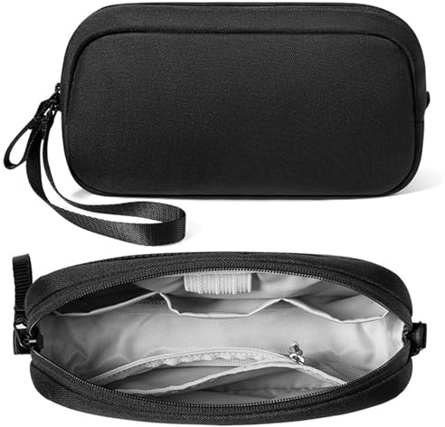 ZXTGBQ Borsa Organizer Cavi, Porta Cavi Da Viaggio, Porta Organizer per Accessori per Computer Portatili, Custodia per Adattatore, Mouse, Cavo, Alimentatore, Caricatore, Disco Rigido, Nero