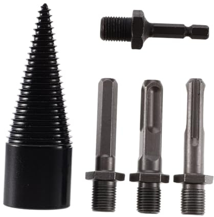 Operitacx 5 Pcs Wood Splitter Drill Bit Heavy Duty Firewood Log Splitting Tool with Shank Types for Oak Walnut Woodworking Efficient and Safe Use