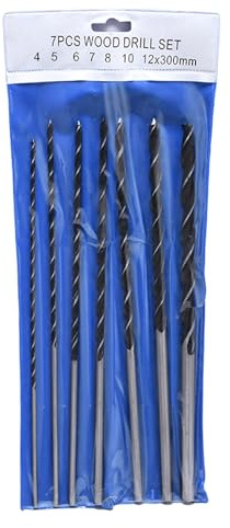 Heavy Duty 7pc Extended Handle Wood Drill Bit 300mm Auger Set With 3Point Tip For Hardwood Plywood Bricks Construction Long Wood Drill Bits For Hardwood