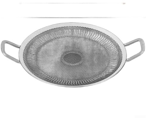 Griglia per esterni in acciaio inossidabile 316L con struttura a cinque strati per una distribuzione uniforme del calore e piastra per barbecue senza fumo, compatibile con gas e induzione (38 cm