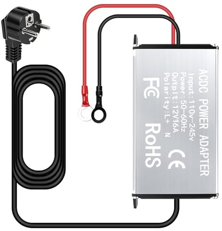 Trafo 230V auf 12V 16A Netzteil Dieselheizung spannungswandler 230V auf 12V Netzteiladapter Transformator Stromwandler für 5kW/8kW Integrierte Diesel-Luftheizung (Europäische Norm-Neueres Modell)