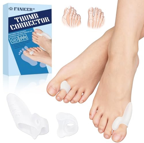 YOLONCE 4 Paare Hallux Valgus Zehenspreizer,Transparente Silikon Zehentrenner,Zehen Separator,Ballenzeh-Korrektor für Damen und Herren,Fußausrichtung,Verhinderung von Reibung