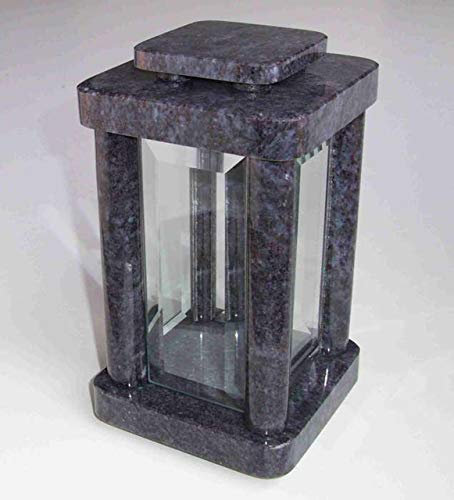 designgrab Grablampe Modern Schwedischer Schwarzer Granit tiefschwarz 14.5×14.5×25.5 cm – poliert & Tempelform Orion