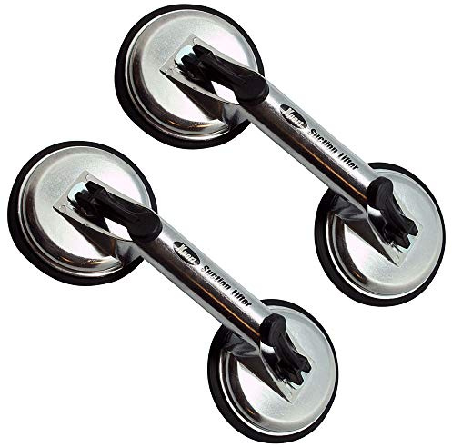 Xpert Heavy Duty Glass Suction Plates - 2 Pack of Double Vacuum Sucker Pads Lifts up to 100kg- Dent Pullers/Glass Lifters