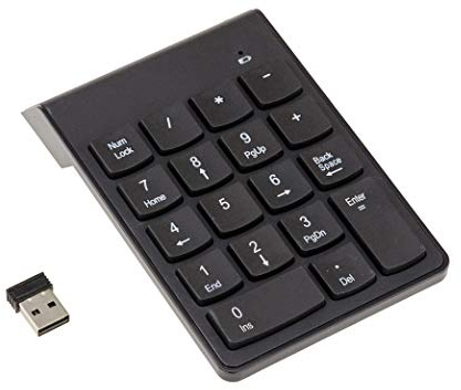 KALEA-INFORMATIQUE Mini tastierino numerico a 18 tasti con collegamento wireless a 2,4 GHz. Compatibile con PC e Mac