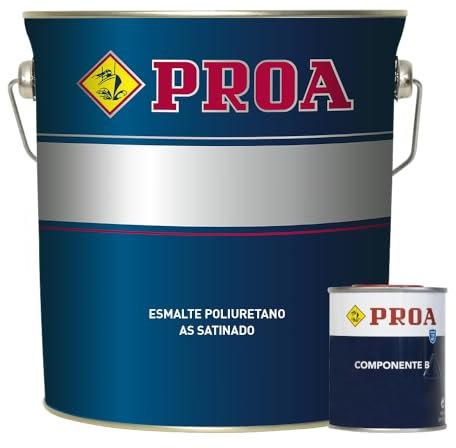 ESMALTE POLIURETANO AS SATINADO 2 COMPONENTES. Blanco. 750ML+160ML. Excelente adherencia para pintar sobre hierro, fibra, cristal.