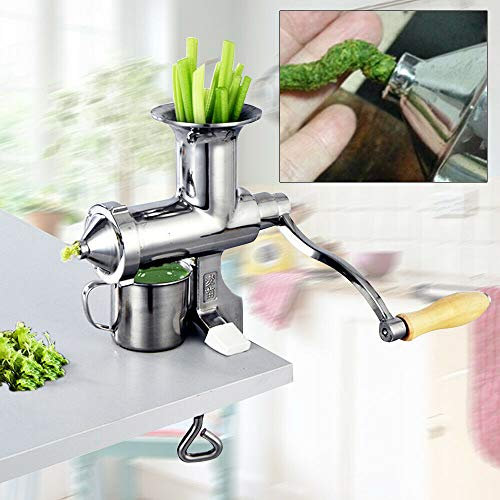 Spremiagrumi manuale in acciaio inox, spremiagrumi per erba di grano e verdure foglie, frutta, verdura, frumento, semi di zenzero, melograno.