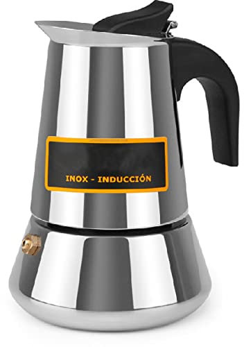 Suinga Cafetera italiana de acero inoxidable. Capacidad 2 tazas. Utilización para gas, vitrocerámica, eléctrico e inducción.