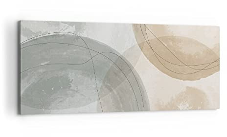 ARTTOR Leinwandbild 100x40cm Wandbild Abstrakt Pastell - 4842 | Aquarell Räder Buntstift Panorama Groß Wanddekoration Wohnzimmer Schlafzimmer Wanddeko Wand Kunstdruck Wandkunst ARTTOR