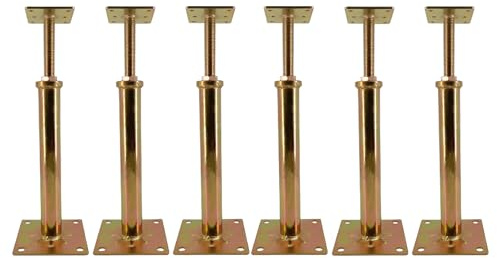 ASTAMOTOR 6 PCS House Floor Jacks Post Pole for Leveling, 11 - 16 Height Range, 6 ton Min and Max Height Capacity, Galvanized, 6 Pack