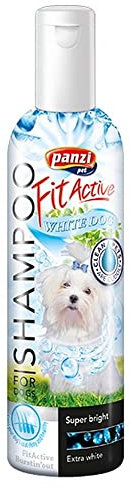 Panzi Pet - Fit Active White Dog Shampoo – Farbverstärkendes Hundeshampoo für weißes Fell – Für Erwachsene Hunde mit hellem Haarkleid - 200ml