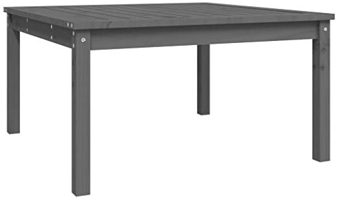 Makastle Gartentisch Kaffeetisch Terrassentisch Beistelltisch Couchtisch Balkontisch Loungetisch mit Holzrahmen, Garten Tisch für Indoors/Outdoors, Grau 82,5x82,5x45 cm Massivholz Kiefer