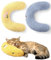 ODOOKON 2pcs Cojín para Gatos, Juguete Suave y Esponjoso para Mascotas, cojín de Hierba gatera, Juguete de Peluche, Almohada en Forma de U para Dormir, Descansar