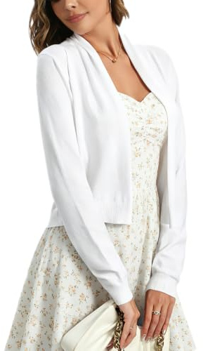 Yukiuiny Damen Strickjacke Langarm Schalkragen Weich Leicht Offen Cardigan Casual Stretch Jacke für Herbst Frühling