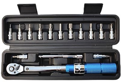 Drehmomentschlüssel-Inbusschlüssel-Werkzeug, Steckschlüssel-Set, Fahrrad-Werkzeug, Fahrrad-Reparatur-Set, 15-teiliges Drehmomentschlüssel-Set, 1/4 Zoll, 2–24 Nm, Fahrrad-Drehmoment (Farbe: 15 Stück