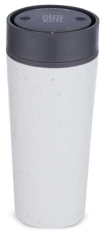Circular & Co Isolierter, wiederverwendbarer Kaffeebecher, 454 ml, großer Reisebecher, 100% auslaufsicher und abschließbar, Druckknopfverschluss, einhändig zu öffnen, 360 Trinkkaffeebecher,