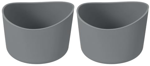 QUARKZMAN 2 Stück 6 cm Schutzhülle aus Silikon für 12-24 oz, Rutschfeste Schutzhülle für Wasserflaschen, universelles Zubehör für Becherböden, Dunkelgrau