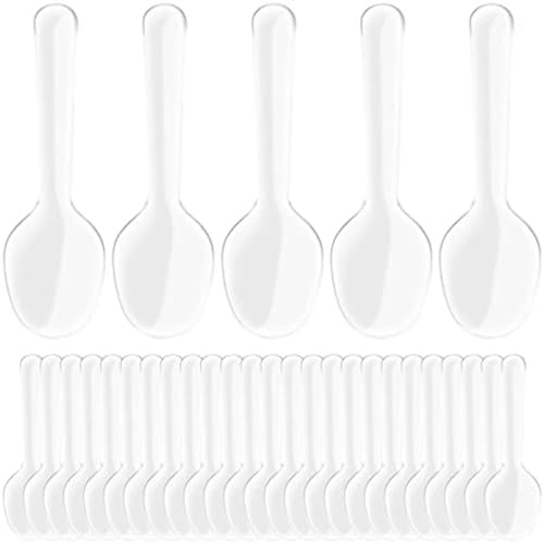 200 mini cucchiai in plastica, riutilizzabili, per dessert, mousse, gelato, feste e uso quotidiano, trasparenti