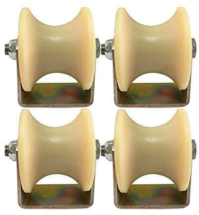 Lenkrolle, Hochleistungsrollen, 60 mm, 80 mm, 100 mm U-förmige Nylon-Schienenräder, Schraubenlager-Riemenscheiben, Rundrohr-Riemenscheiben, Laufrollen, Führungsrad-Übersetzung (4er-Pack)(Size:60mm)