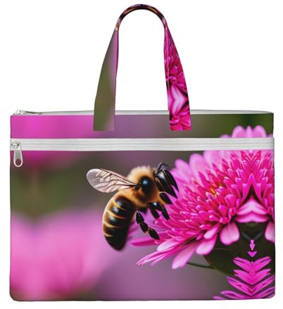 Bee Flying 1 A4-Dokumententasche aus Segeltuch, mit Reißverschluss, Dokumententasche mit Griff, für Projekte, Meetings, Büro, Reisen