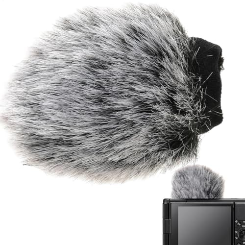 Kameravindruta - Mikrofonvindtät, päls utomhus mikrofon vindtät, vindruta för vlogging, brusreducering och förbättrad ljudinspelning