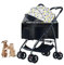 YPDOPORA 3-In-1-Kinderwagen Für Haustiere, Katzen Und Hunde, Zusammenklappbarer, Leichter Hundebuggy, Katzen-Reisebuggy Bis 25 Kg, Hundewagen, Reisetragetasche, Haustier-Joggingwagen Mit Korb,D