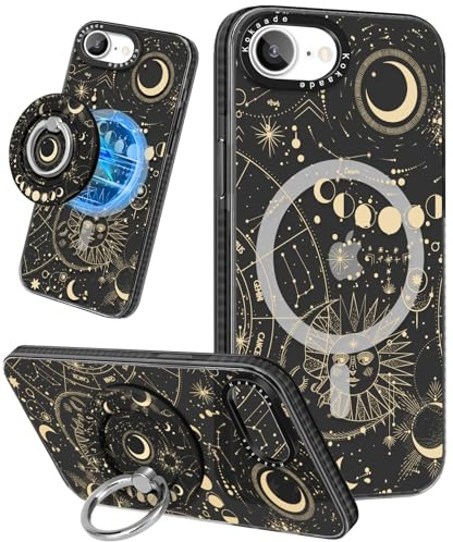 Kokaade for iPhone 17e/16e Case for Women Girls - Cute Kawaii Compatible with Magsafe for Magnetic Ring Holder Stand Sun Moon Fashion Design Phone Cover Girly TPU for iPhone 17e/16e Phone Case