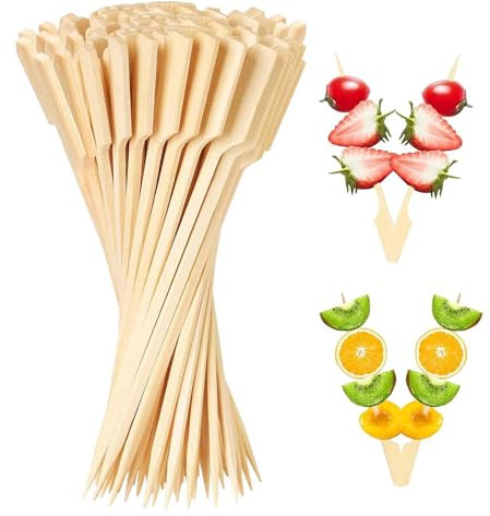 500 Stück Holzspieße, Grillspieße Holz für Partyspieße, für Zuckerwatte Stäbe Partyspieße Burger Spieße Grillspieße Stäbe Marshmallow Spieße Obstspieße
