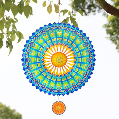TFANUO Mandala - Scacciapensieri sospesi, in acciaio inox 3D, decorazione per interni con taglio laser