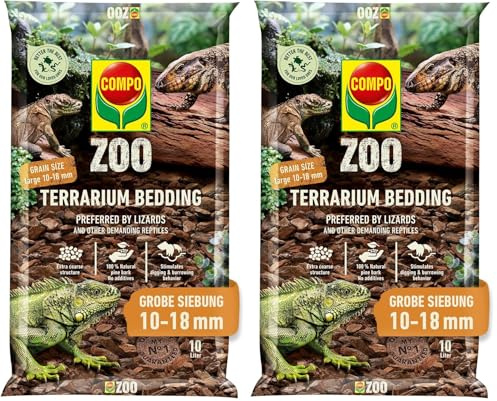 COMPO ZOO Lettiera universale per terrari, di pezzatura grossa: 10-18 mm (Confezione da 2)