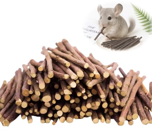 Flewdart 500g bastoncini mela Naturale 300pcs, bastoncini melo giocattolo Bastoncini da Masticare per Cincillà Criceto Porcellino d'India (500g)