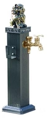 ZATTYDV Colonna d'Acqua da Giardino Indipendente, Colonna d'Acqua da Giardino con Rubinetto, Fontana da Pavimento per Esterni, Supporto per Tubo Flessibile in Metallo