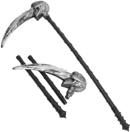 CONGARTENO 2 Piezas Hoz Muerte para Halloween Prop de de Plástico Desmontable Seguro y Ajustable para Adultos Accesorio de Disfraz para Fiesta y Cosplay