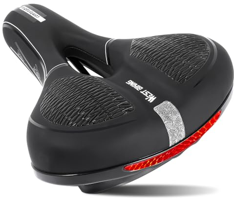 ZIMAOER Fahrradsattel, Ergonomischer Bike Seat für Herren & Damen, Atmungsaktiv, Gedächtnisschaum-Polsterung, Stoßdämpfend, Wasserdichtes PU-Leder Fahrradsitz für E-Bike MTB Rennrad Cityrad