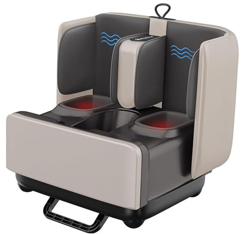 Masseur Pied Shiatsu Avec Chaleur, Chauffe-pieds Électrique Pour Soulager Les Douleurs Masseur De Mollets Appareil De Massage Électrique Pour La Maison Ou Le Bureau, Femmes Et Hommes(Off-white)