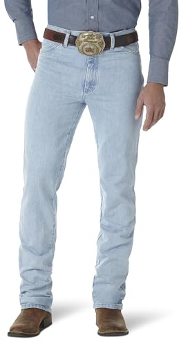 Wrangler Men's 0936 Cowboy Cut Slim Fit Jean, Gold Buckle Bleach, 34W x 30L