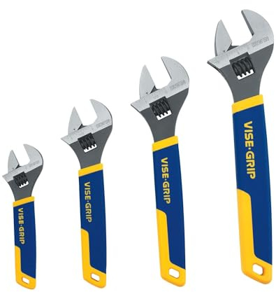 IRWIN Vise-Grip Adjustable Wrench Set, SAE/MM, 4-Piece (2078706)