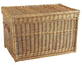 Malle de rangement en osier buff 60 x 40 x 40 cm