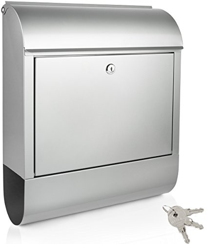 KROLLMANN Briefkasten mit Zeitungsfach und Namensschild Außenbriefkasten Briefbox Postkasten mit Zeitungsrolle
