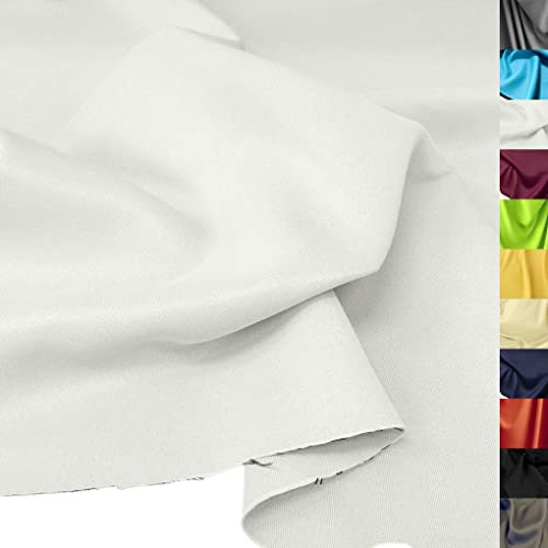 TOLKO Verdunklungsstoff Meterware fast lichtundurchlässig | Vorhangstoff für Verdunklungsvorhänge Gardinen Sonnenschutz Lichtschutz Sichtschutz Verdunkelung blickdicht Stoffe zum Nähen (Creme Weiß)