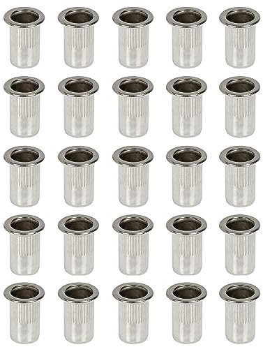 Rivets - Stainless Flat Head Blind Nut - Dimensions:M8 Bag of 25 Threaded Inserts SSRN08
