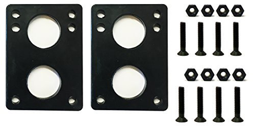 VJ Longboard Skateboard Riser Pads 6 mm (1/4 Zoll) schwarz mit Skateboard-Schrauben Hardware BK 3,2 cm (1,25 Zoll) Erhöhung mit 3,2 cm Schrauben